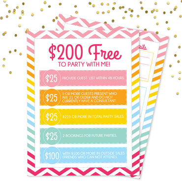 Party with Me Hostess sheets - 200 Free when you party with me