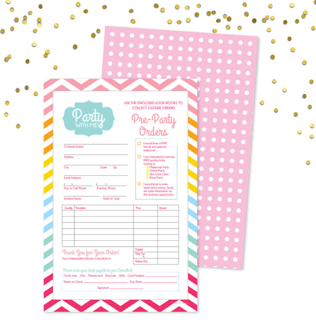 Party With Me Order Forms (Hostess order forms)
