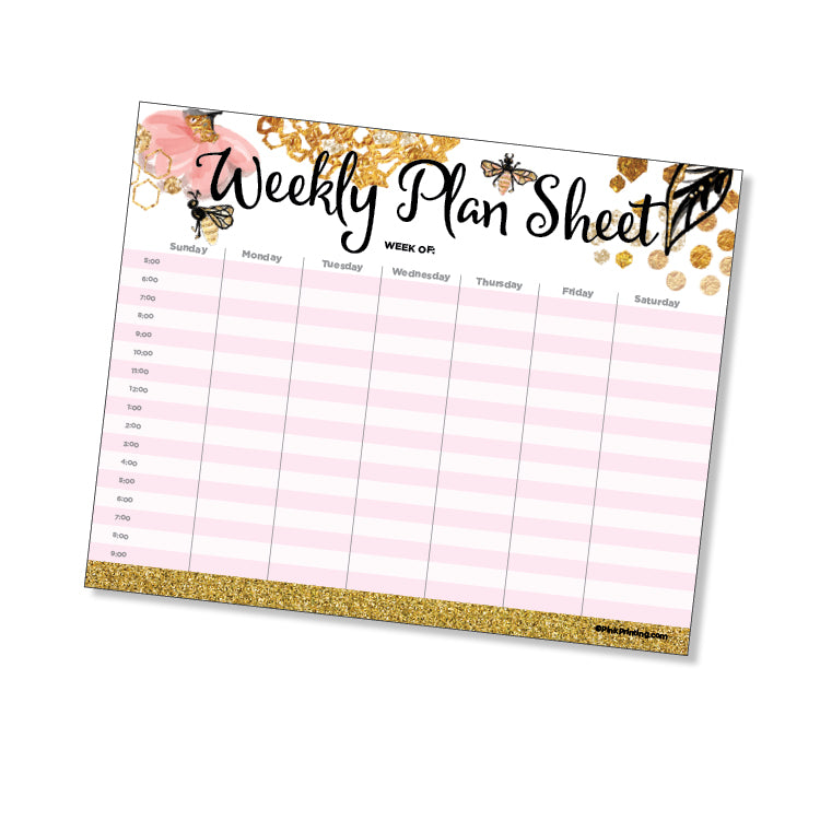Weekly Plan Sheet Notepad